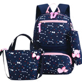 3pcs/set Dot Print Waterproof School Bags for Teenagers Girls Kids Backpacks