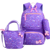 3pcs/set Dot Print Waterproof School Bags for Teenagers Girls Kids Backpacks