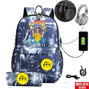 Anti-Theft USB Charge Backpack for Boys Girls - Canvas School Student Bag