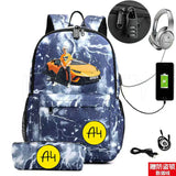 Anti-Theft USB Charge Backpack for Boys Girls - Canvas School Student Bag