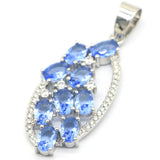 925 Silver Pendant with Topaz Citrine Peridot Tanzanite Tour