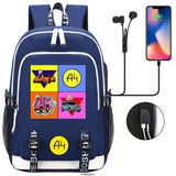 Anime USB Charging School Backpack Teenager Travel Bag