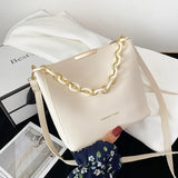 4 Colors Small Women Chain Messenger Bucket Bag PU Shoulder Handbag