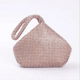 Soft Beaded Women Evening Bag Triangle Glitter Handbag