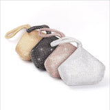 Soft Beaded Women Evening Bag Triangle Glitter Handbag