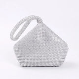 Soft Beaded Women Evening Bag Triangle Glitter Handbag