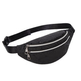 Geometric Pattern Waist Bag for Women | PU Leather Fanny Pack