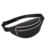 Geometric Pattern PU Leather Fanny Pack Waist Bag for Women