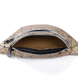 Geometric Pattern Waist Bag PU Leather Fanny Pack for Women