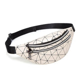 Geometric Pattern PU Leather Fanny Pack Waist Bag for Women