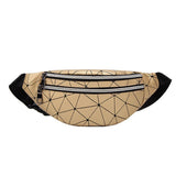 Geometric Pattern PU Leather Fanny Pack Waist Bag for Women