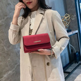 4-Color Women Shoulder Bags Matte PU Leather Chain Flap-bag Casual Crossbody
