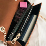 4-Color Women Shoulder Bags Matte PU Leather Chain Flap-bag Casual Crossbody