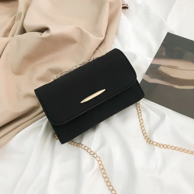 4-Color Women Shoulder Bags Matte PU Leather Chain Flap-bag Casual Crossbody