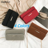 4-Color Women Shoulder Bags Matte PU Leather Chain Flap-bag Casual Crossbody