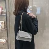 4-Color Women Shoulder Bags Matte PU Leather Chain Flap-bag Casual Crossbody