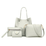 4 PCS Women Lady Leather Handbag Set Shoulder Bags Tote Purse Satchel Clutch