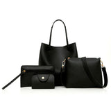 4 PCS Women Lady Leather Handbag Set Shoulder Bags Tote Purse Satchel Clutch