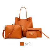 4 PCS Women Lady Leather Handbag Set Shoulder Bags Tote Purse Satchel Clutch