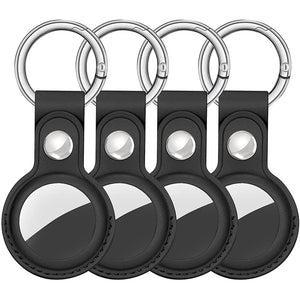4 Pcs Leather Protective Holder for Airtag with Keychain - Air Tag Accessories