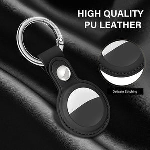 4 Pcs Leather Protective Holder for Airtag with Keychain - Air Tag Accessories