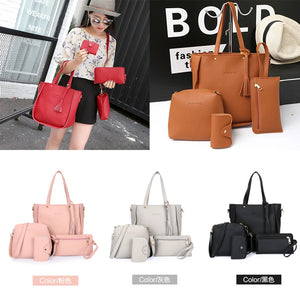 4 Pcs/Set Top-Handle Bags Female Composite Bags Messenger Bags Handb