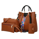 4 Pcs Women Handbag Messenger Bags Lady Shoulder Bag PU Leather C