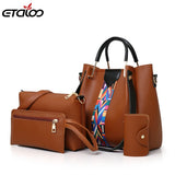 4 Pcs/set Women Handbag Messenger Bags Shoulder Bag Lady PU Leather C