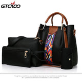 4 Pcs/set Women Handbag Messenger Bags Shoulder Bag Lady PU Leather C
