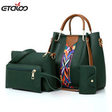 4 Pcs/set Women Handbag Messenger Bags Shoulder Bag Lady PU Leather C