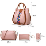 4 Pcs/set Women Handbag Messenger Bags Shoulder Bag PU Leather Shopper Tote