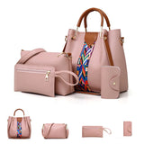 4 Pcs/set Women Handbag Messenger Bags Shoulder Bag PU Leather Shopper Tote