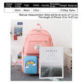 Rainbow Printing School Bags for Teen Girl Set