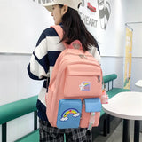 Rainbow Printing School Bags for Teen Girl Set