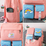 Rainbow Printing School Bags for Teen Girl Set