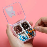 4 Slots Cartoon Mini Pill Box Travel Storage Container Cases