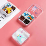 4 Slots Cartoon Mini Pill Box Travel Storage Container Cases
