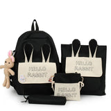 4pcs Casual Backpacks School Bags for Teenage Girls Women Nylon Shoulder