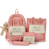 4pcs Casual Backpacks School Bags for Teenage Girls Women Nylon Shoulder