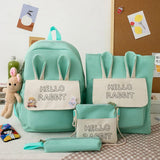 4pcs Casual Backpacks School Bags for Teenage Girls Women Nylon Shoulder
