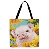 40*40cm Linen Student Book Bags Women Shopping Tote Handbags