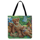 40*40cm Linen Student Book Bags Women Shopping Tote Handbags