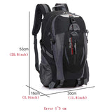 40L Waterproof Outdoor Backpack Nylon Sports Travel Hiking Rucksack