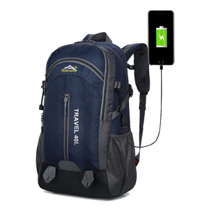 40L Waterproof USB Charging Climbing Backpack Men Cycling Sport Bags