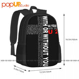 U2 With Or Without You Jesus Backpack Large Capacity Print Training Sports Bag