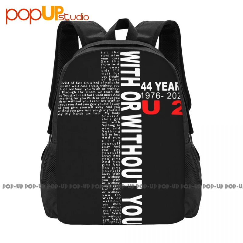 U2 With Or Without You Jesus Backpack Large Capacity Print Training Sports Bag