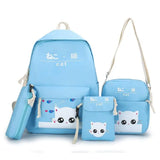 4PCS Japan Cat Backpack Set Small Print for Teenage Girl