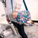 Canvas Flower Woman Shoulder Bag Cross Body Messenger Handbag