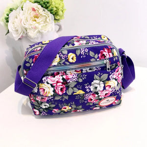 Canvas Flower Woman Shoulder Bag Cross Body Messenger Handbag