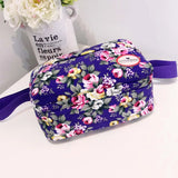 Canvas Flower Woman Shoulder Bag Cross Body Messenger Handbag